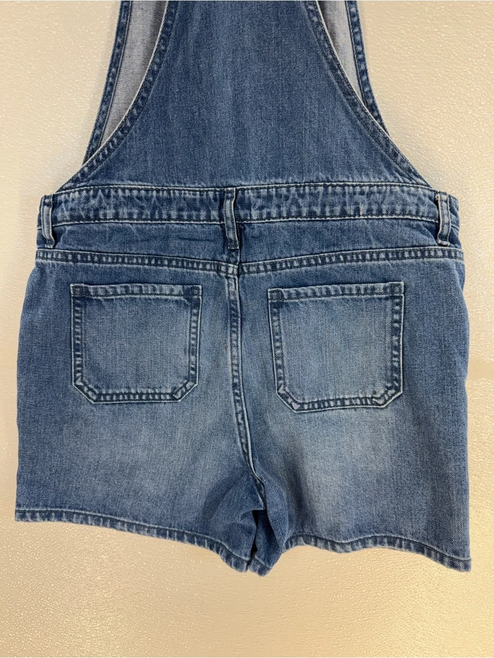 PLACE Girls Denim Short Overalls Size 12 Blue Cotton Bib Shortalls Romper